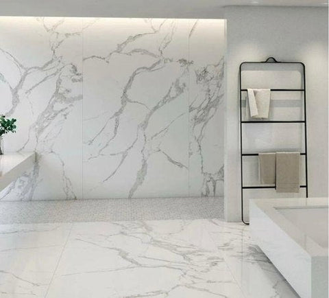 (Pack of 5) Self Adhesive White Marble Sheet for Kitchen / Waterproof Anti Oil & Heat Resistant Wallpaper Sheet (2 Feet x 6.5 feet)